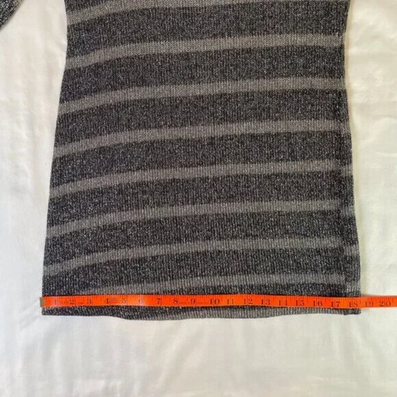 A Pea in the Pod Maternity Tunic Sweater Metallic Gray Stripe Long Sleeve Size S - Picture 6 of 11